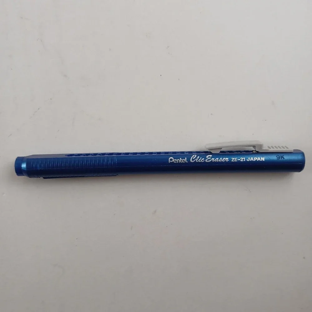 Vintage Pentel ZE-21 Clic Eraser Made In‎ Japan Blue